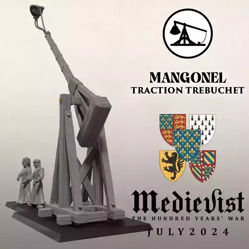 Medieval mangonel or traction trebuchet 3D print model