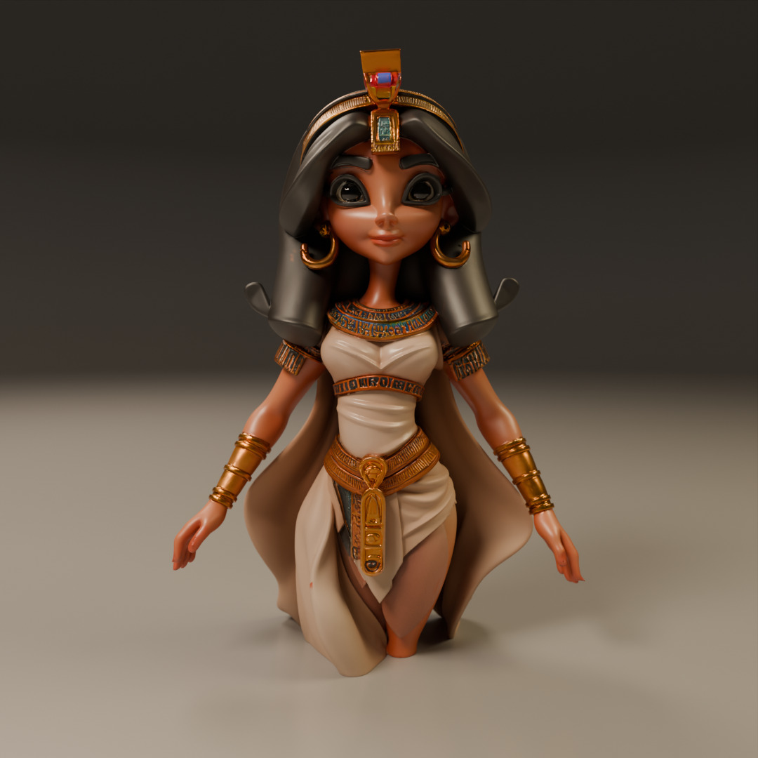 Egyptian pin-up 3D print model_16
