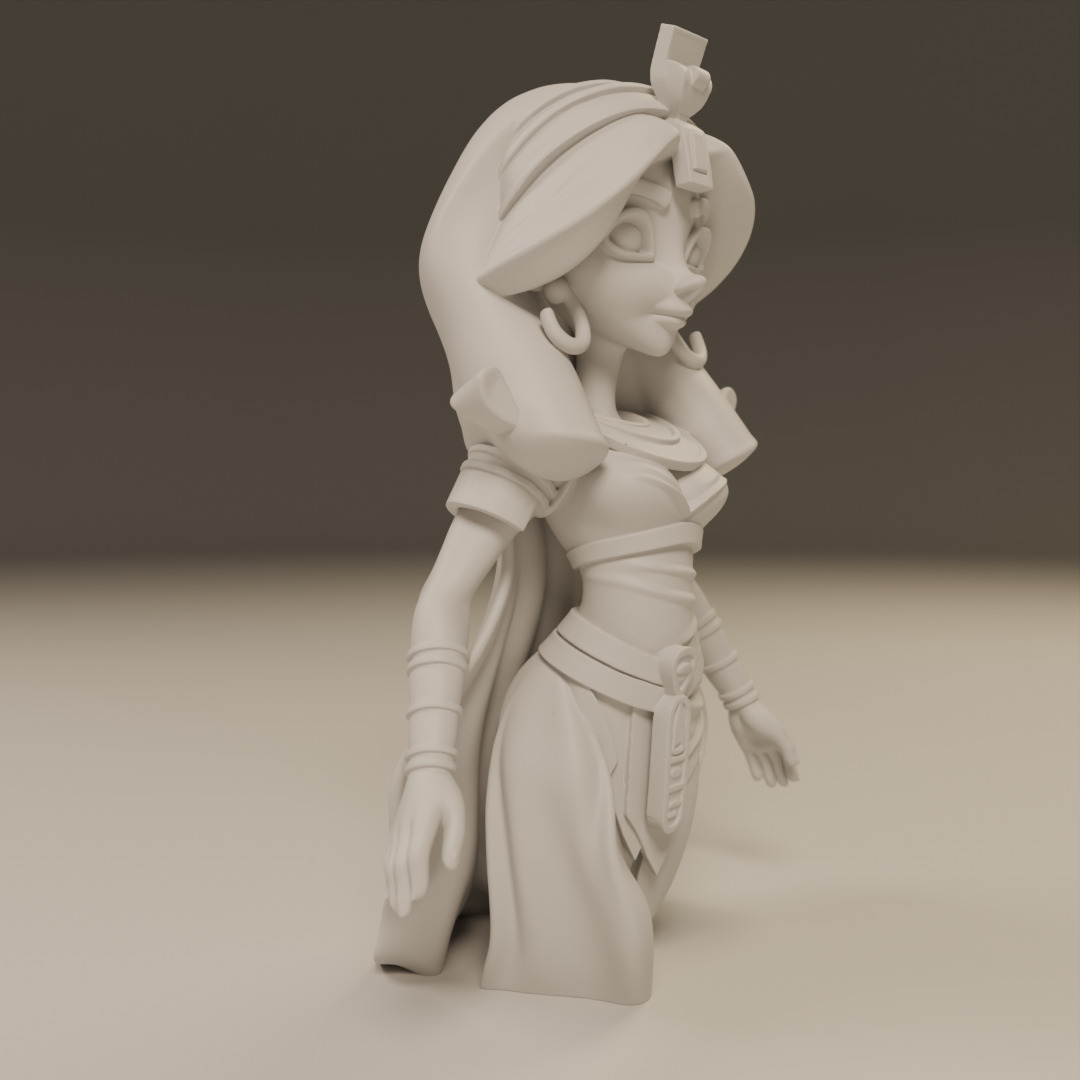 Egyptian pin-up 3D print model_4