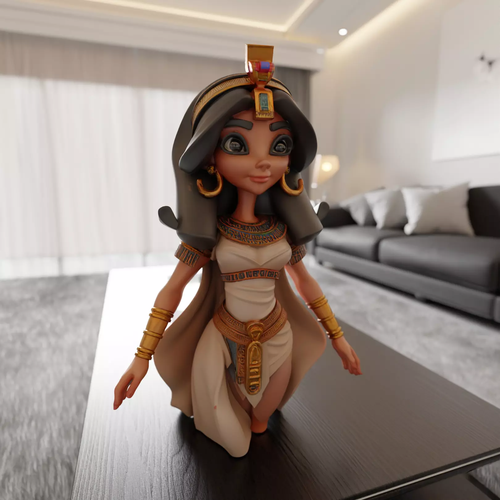 Egyptian pin-up 3D print model_0