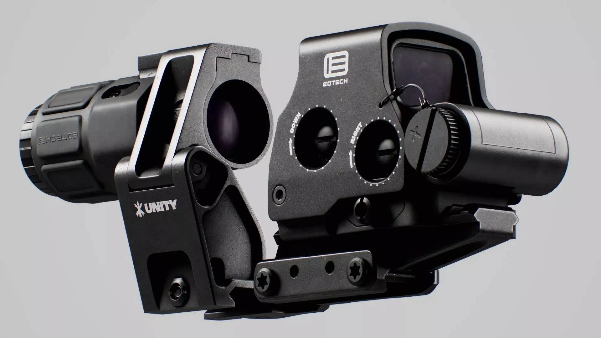 EOTech HHS-III Holographic Hybrid Sight EXPS3 with G33 Magnifier Low-poly 3D model_0