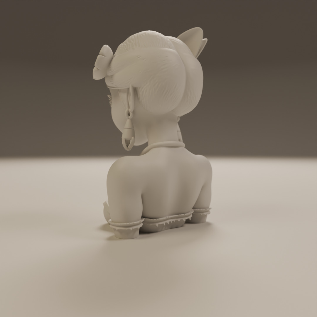 Brazilian native pin-up bust 3D print model_6