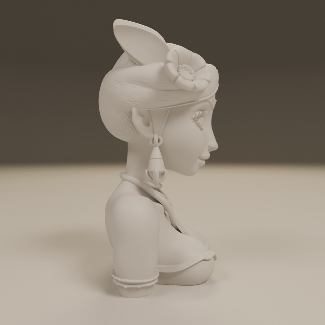 Brazilian native pin-up bust 3D print model_1