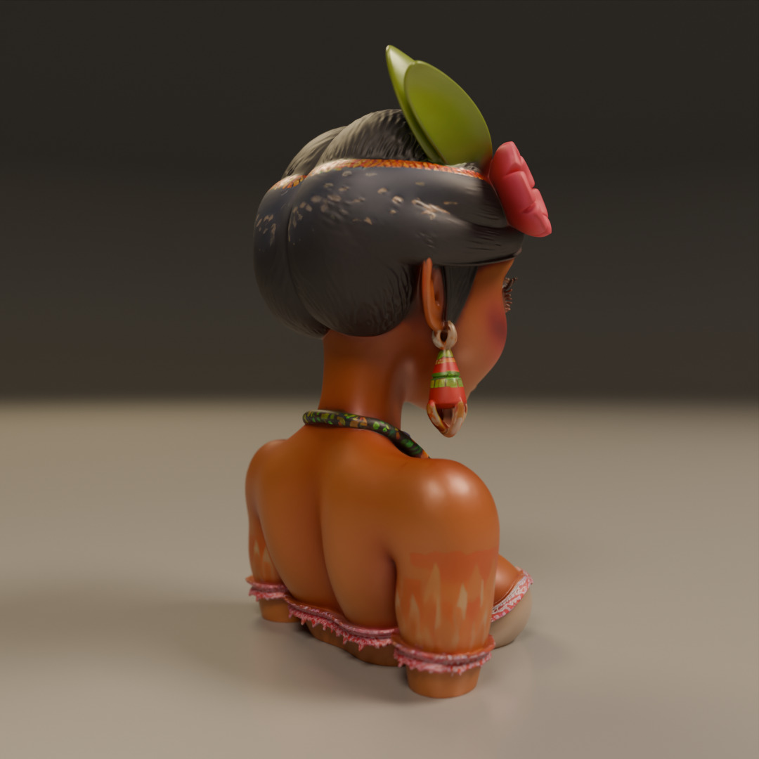 Brazilian native pin-up bust 3D print model_15