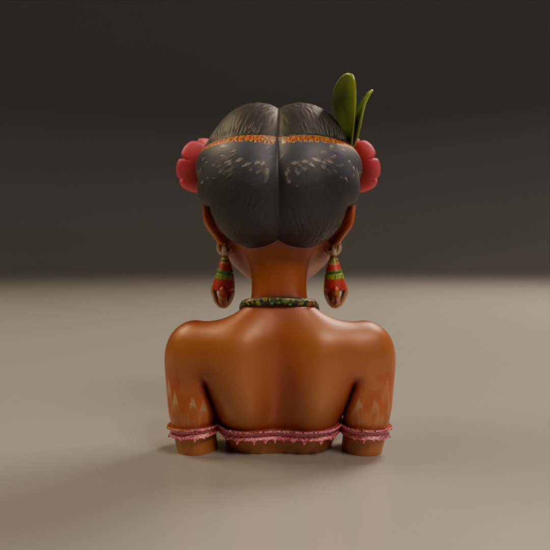 Brazilian native pin-up bust 3D print model_11