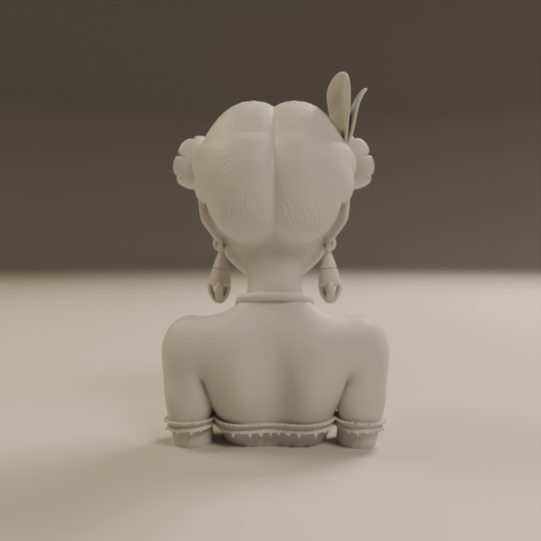 Brazilian native pin-up bust 3D print model_3
