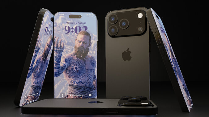 iPhone 17 Pro Max 3D Model  Black  Gold Versions