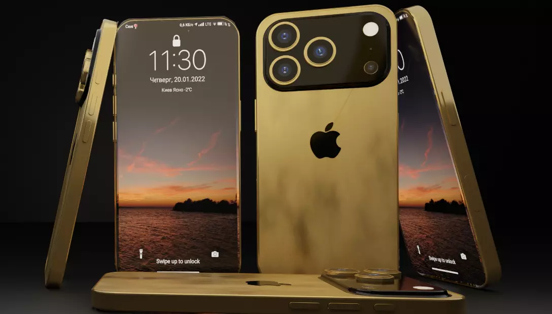 iPhone 17 Pro Max 3D Model Black Gold Versions 3D model_1