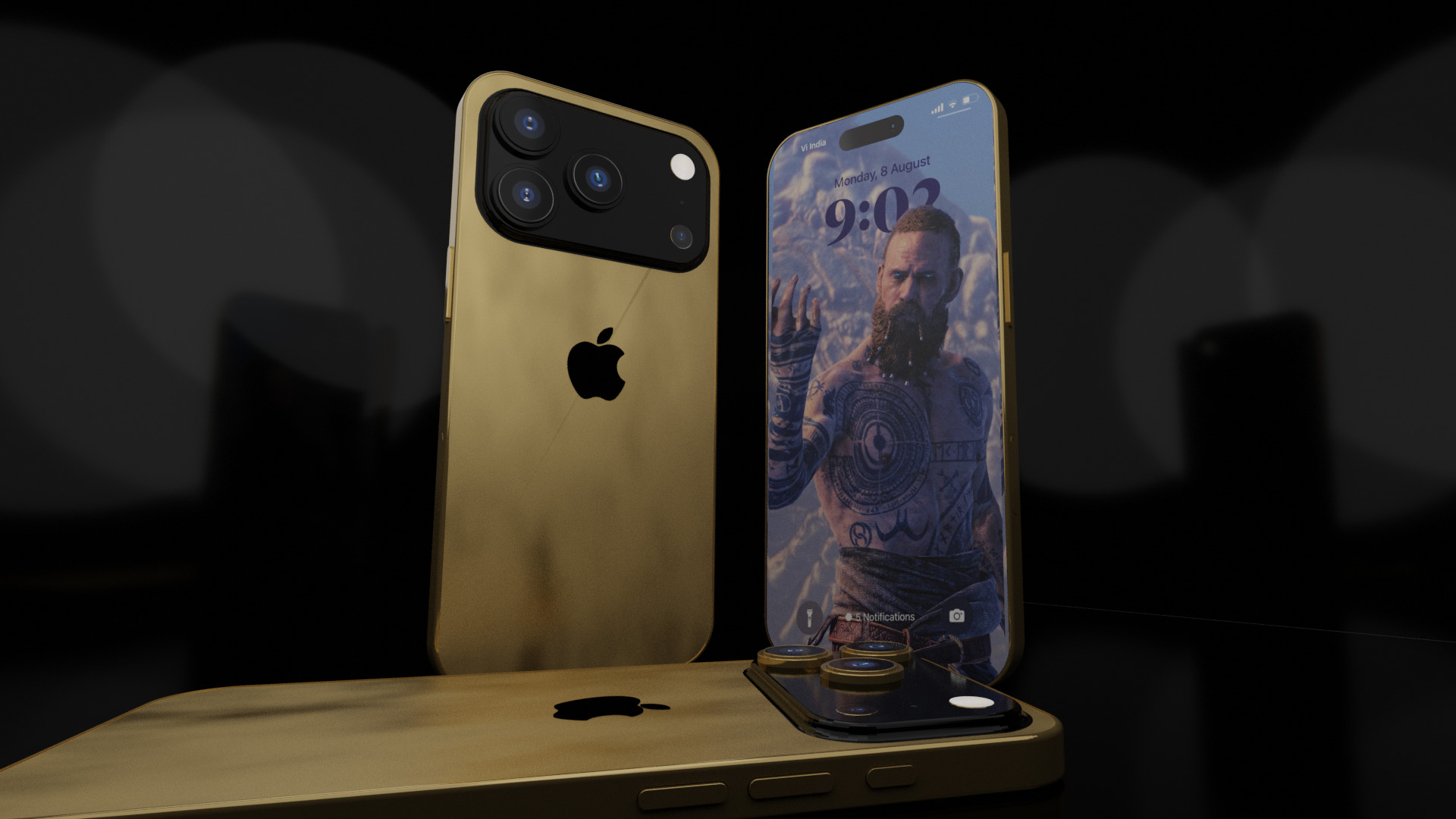 iPhone 17 Pro Max 3D Model Black Gold Versions 3D model_2