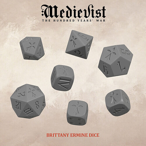 Brittany ermine dice set Free 3D print model