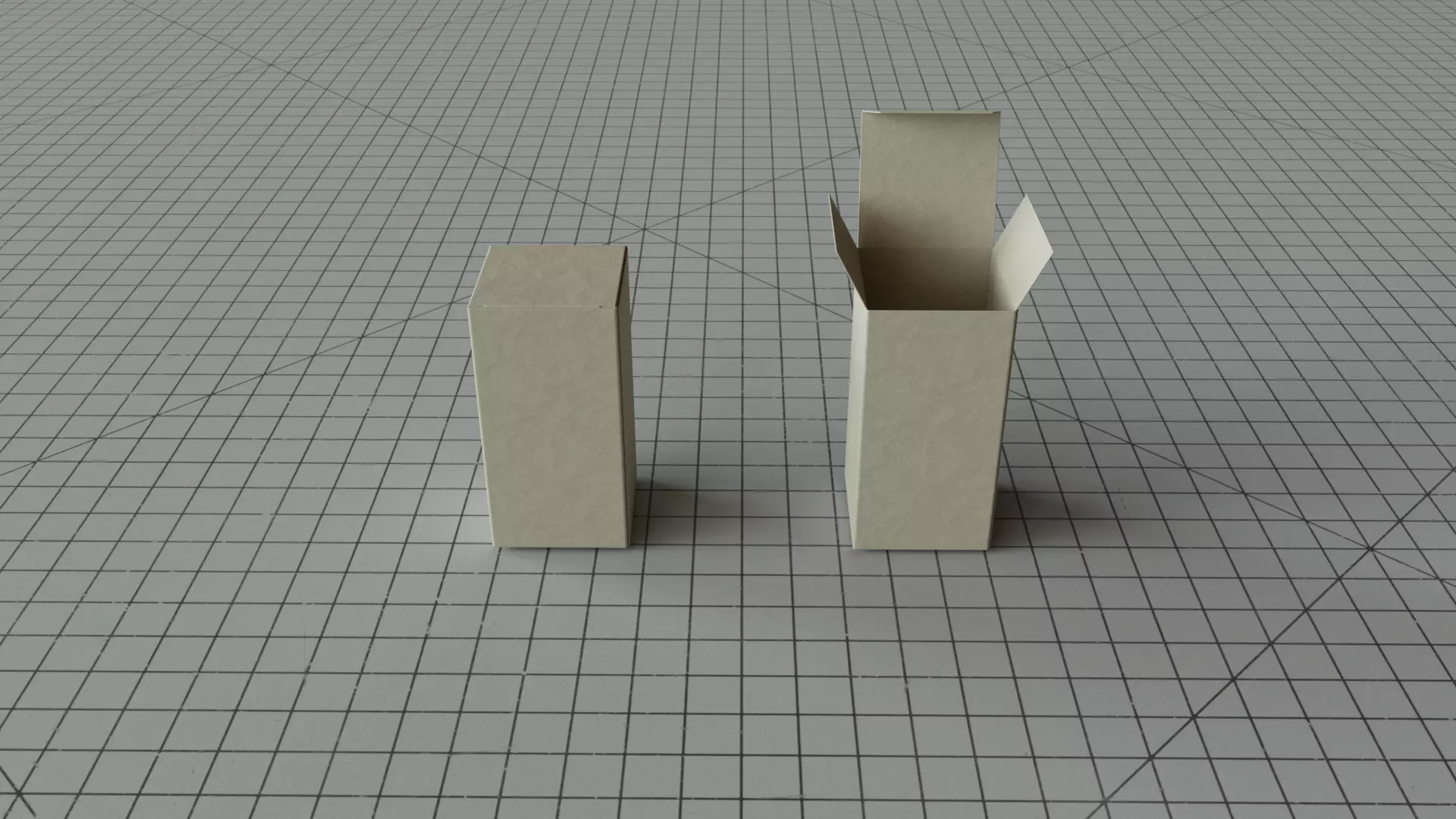 Paper Box Mockup Cuboid 3D model_0