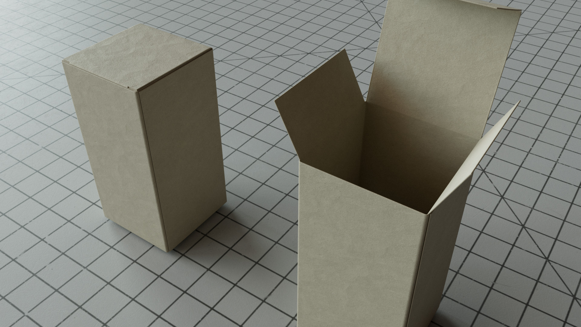 Paper Box Mockup Cuboid 3D model_2