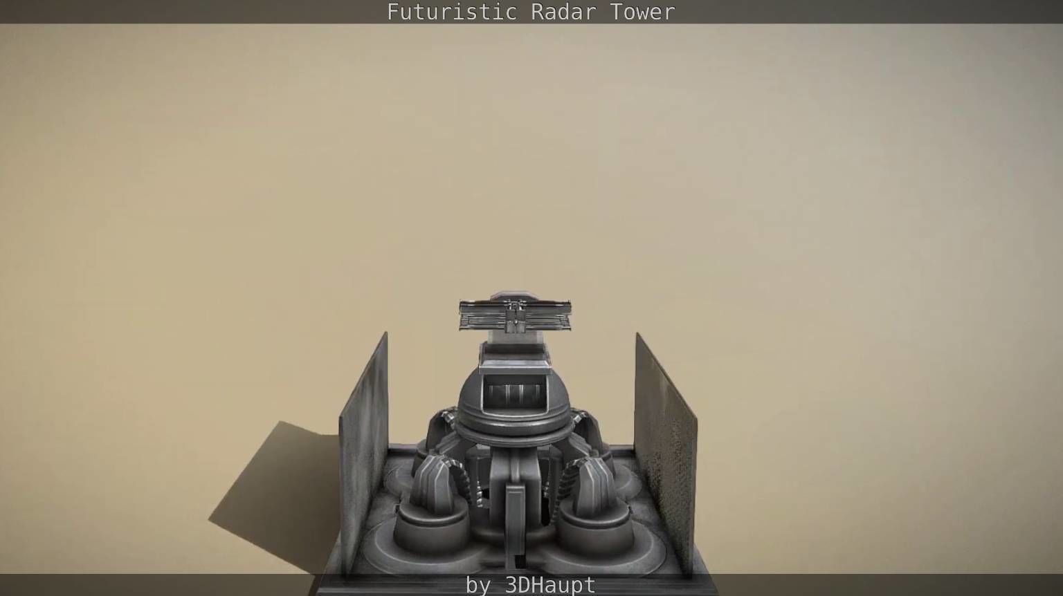 Futuristic Radar Tower Low-poly 3D model_21