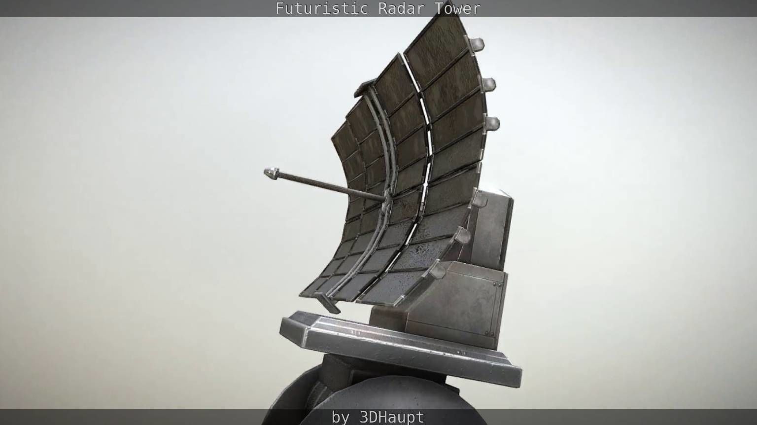 Futuristic Radar Tower Low-poly 3D model_90