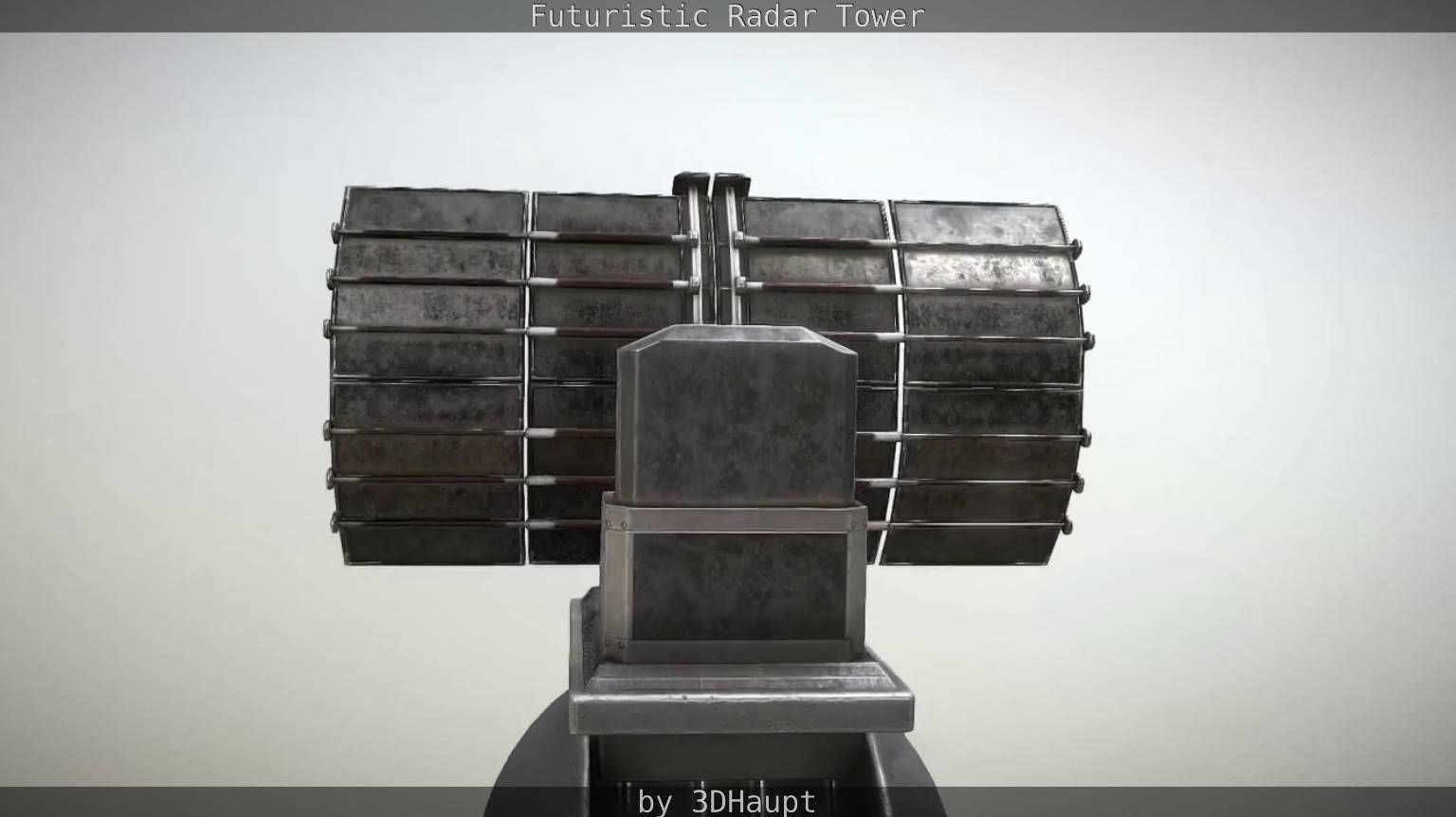 Futuristic Radar Tower Low-poly 3D model_92