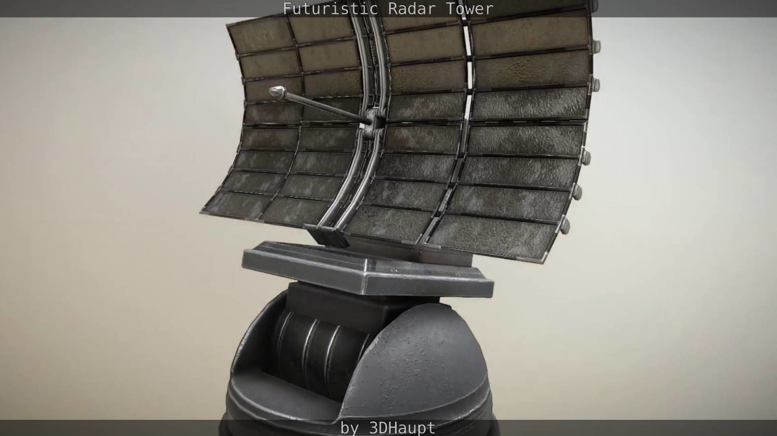 Futuristic Radar Tower Low-poly 3D model_89
