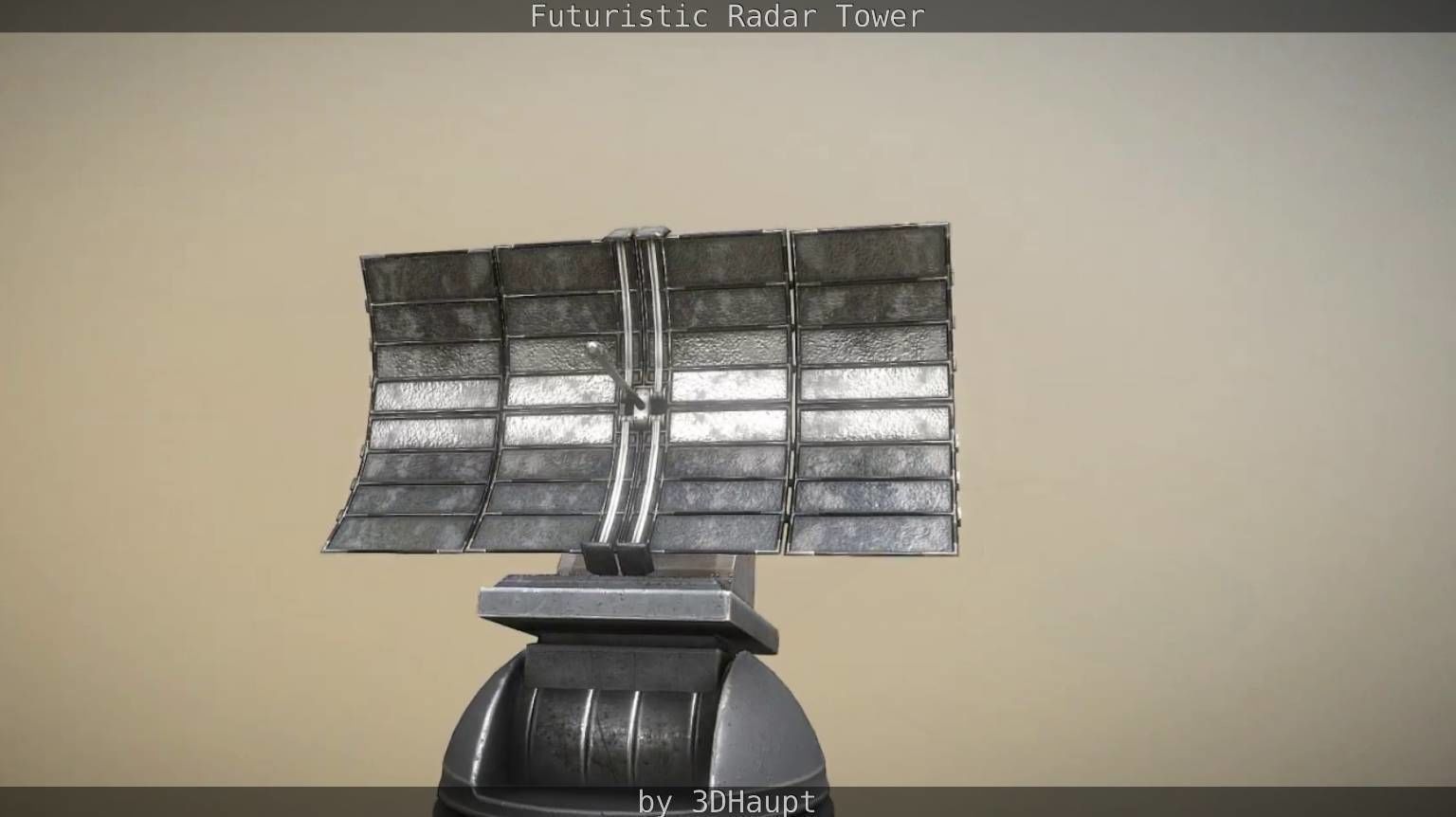 Futuristic Radar Tower Low-poly 3D model_94