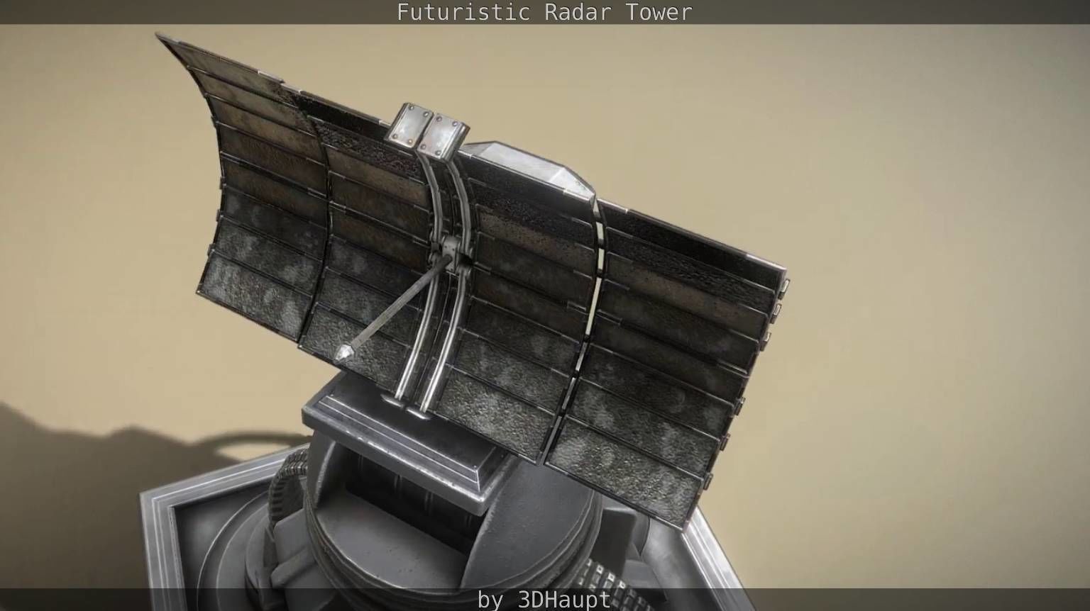 Futuristic Radar Tower Low-poly 3D model_88