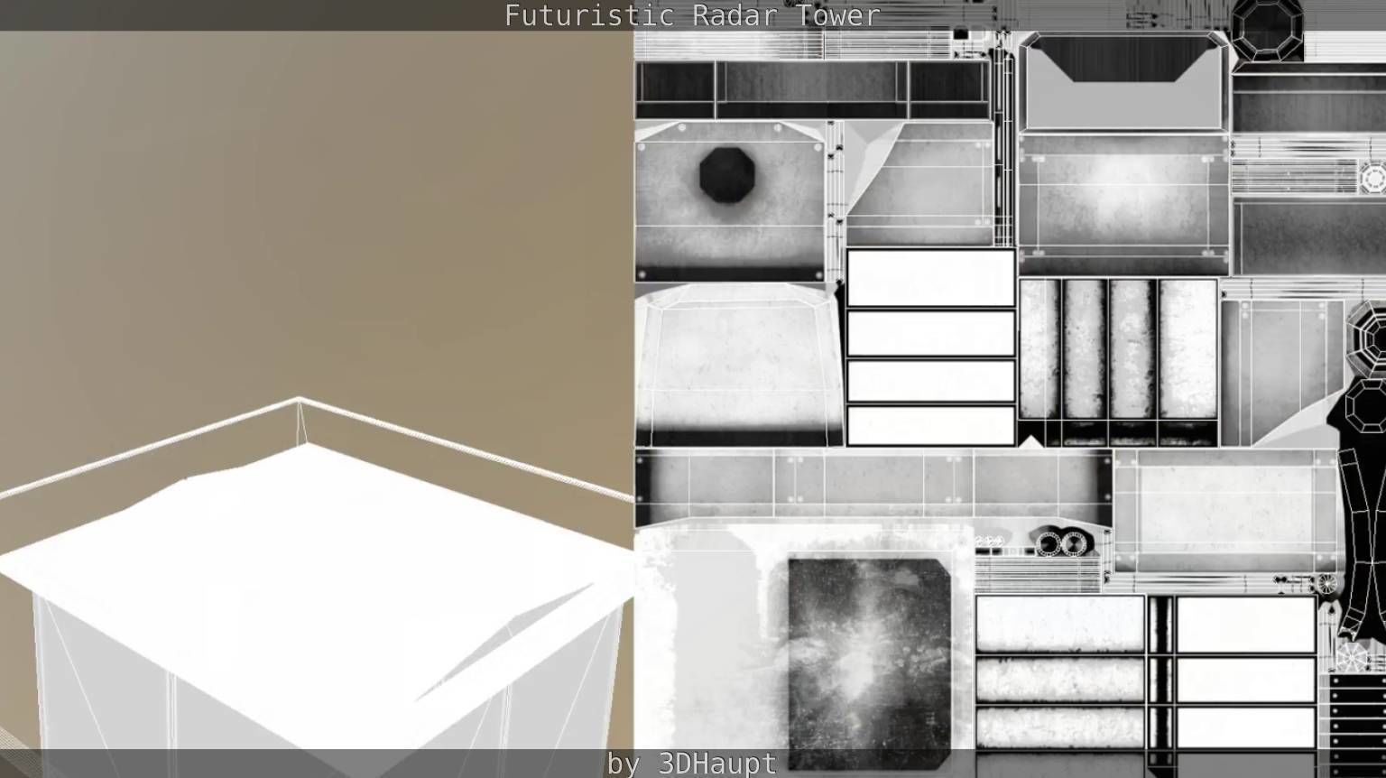 Futuristic Radar Tower Low-poly 3D model_68