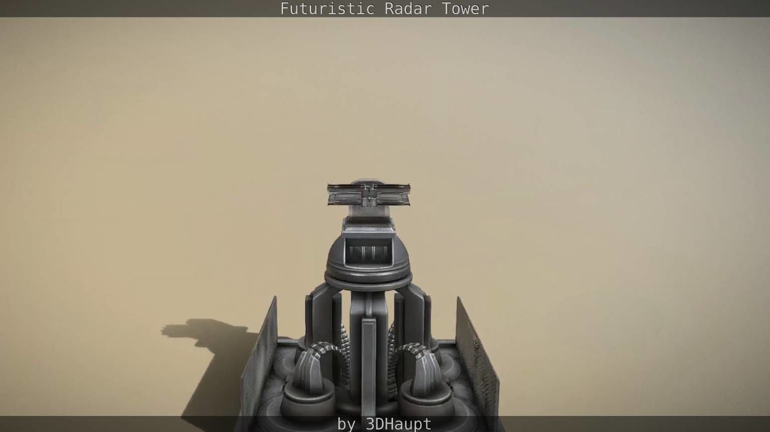 Futuristic Radar Tower Low-poly 3D model_22