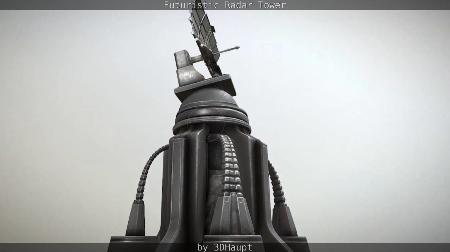 Futuristic Radar Tower Low-poly 3D model_44