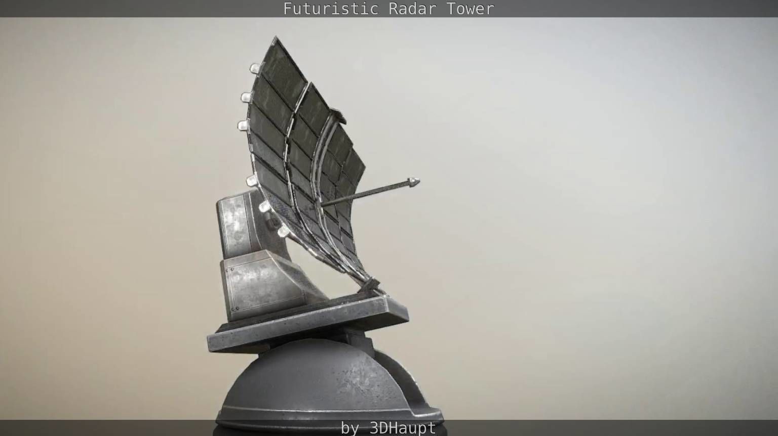 Futuristic Radar Tower Low-poly 3D model_93