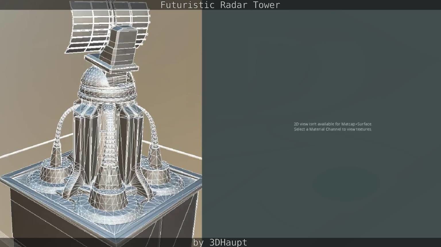 Futuristic Radar Tower Low-poly 3D model_80