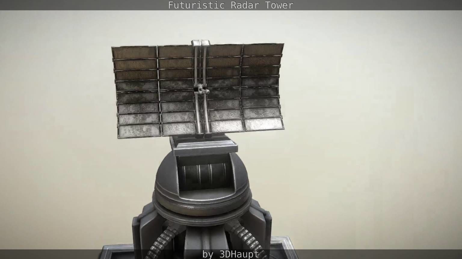 Futuristic Radar Tower Low-poly 3D model_39