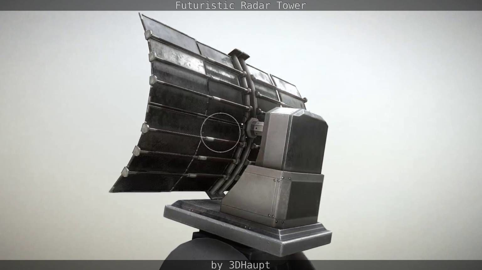 Futuristic Radar Tower Low-poly 3D model_91