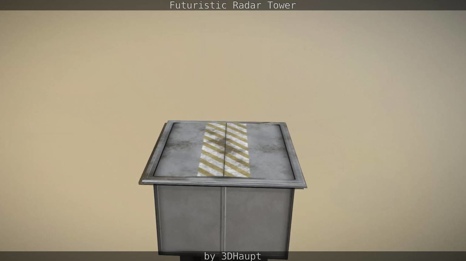 Futuristic Radar Tower Low-poly 3D model_18