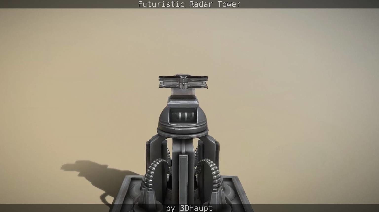 Futuristic Radar Tower Low-poly 3D model_23