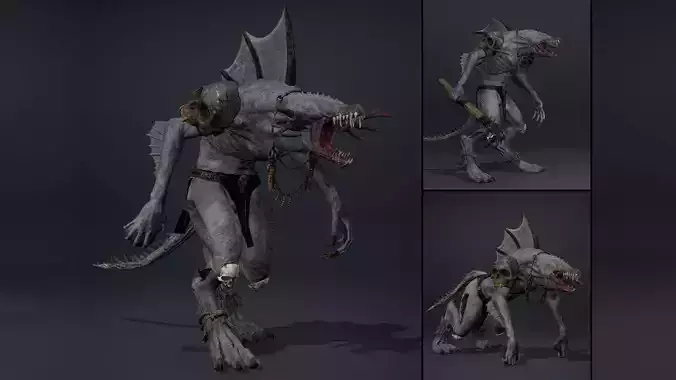 Venomclaw Furry Low-poly 3D model