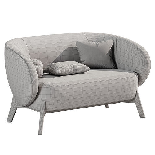 Tilar straight sofa 3D model 4