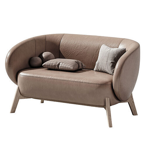 Tilar straight sofa 3D model 2