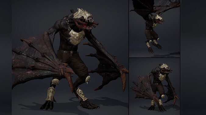 Venom Spearman Wing2 Low-poly 3D model
