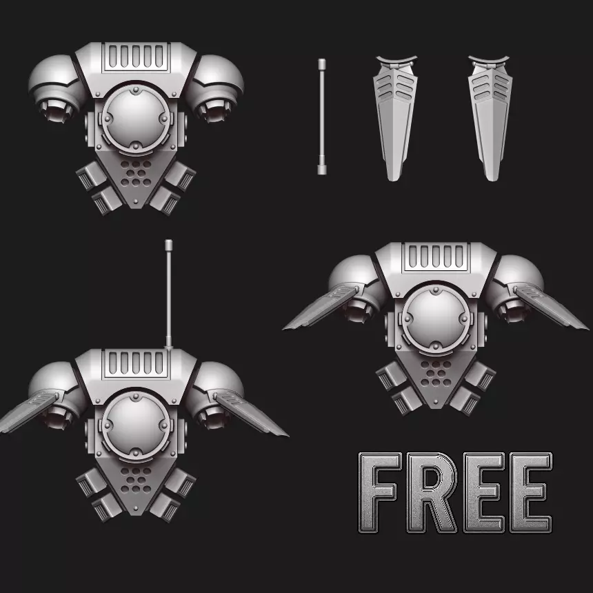 Free wing backpack Free 3D print model_0