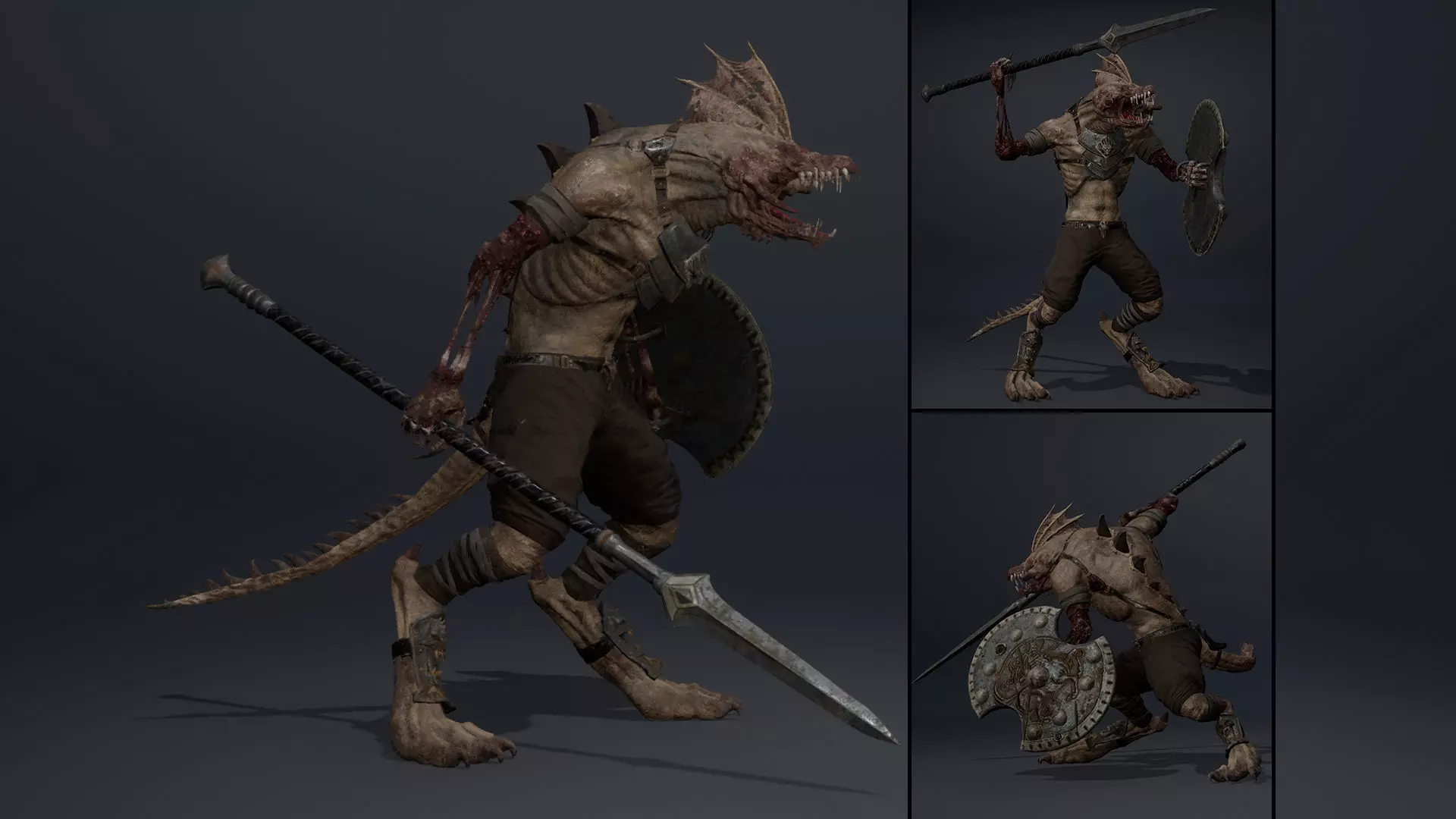Venom Spearman Damaged Low-poly 3D model