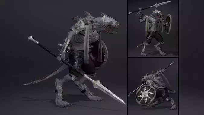 Venom Spearman Arm1 Low-poly 3D model