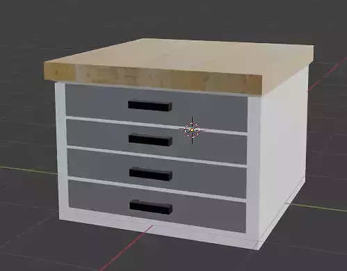Simple and Low Poly Kitchen Bench