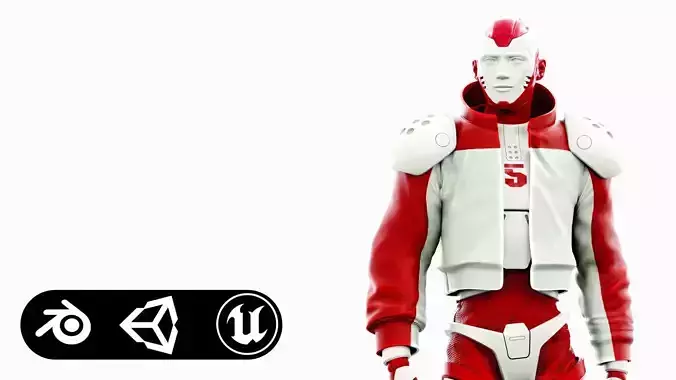 CYBORGTOPIA B-3  Rigged for Unreal Engine - Unity - MIXAMO