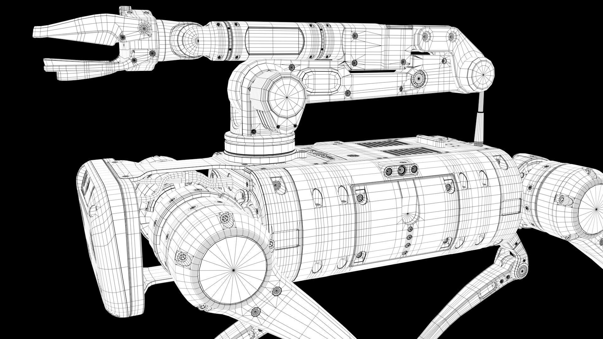 robot dog with manipulator 3D model_23