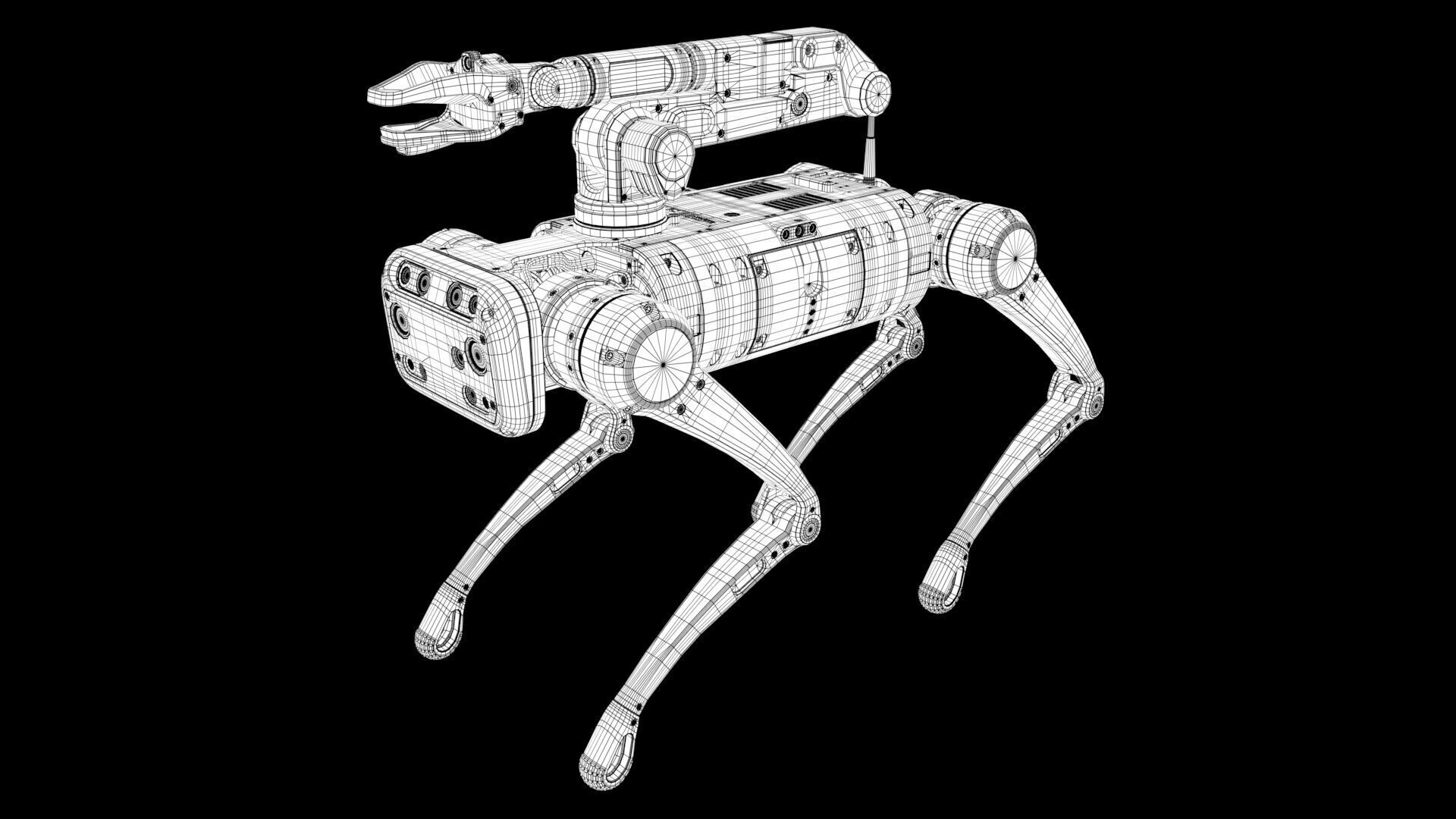 robot dog with manipulator 3D model_22