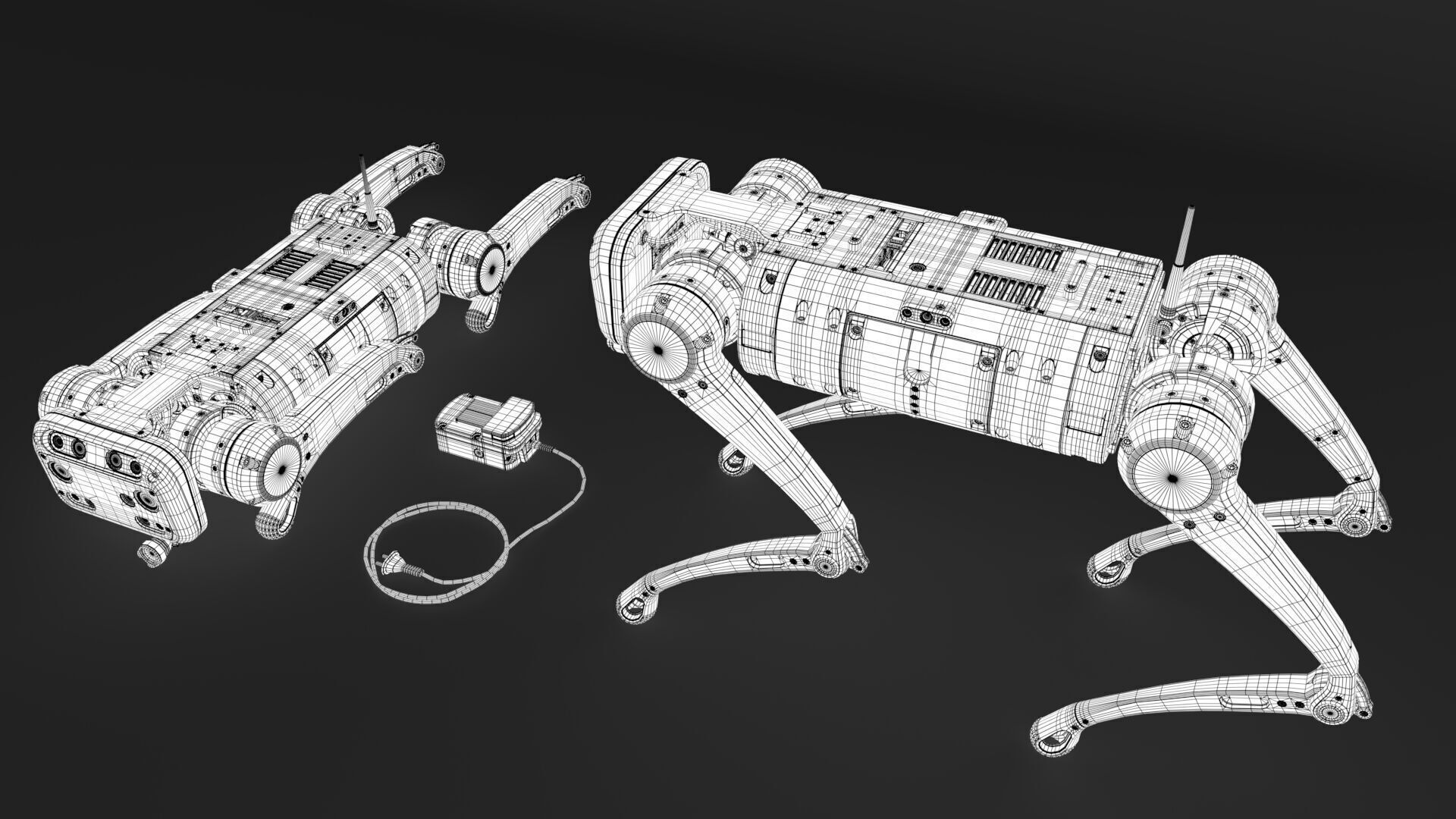 robot dog with manipulator 3D model_25