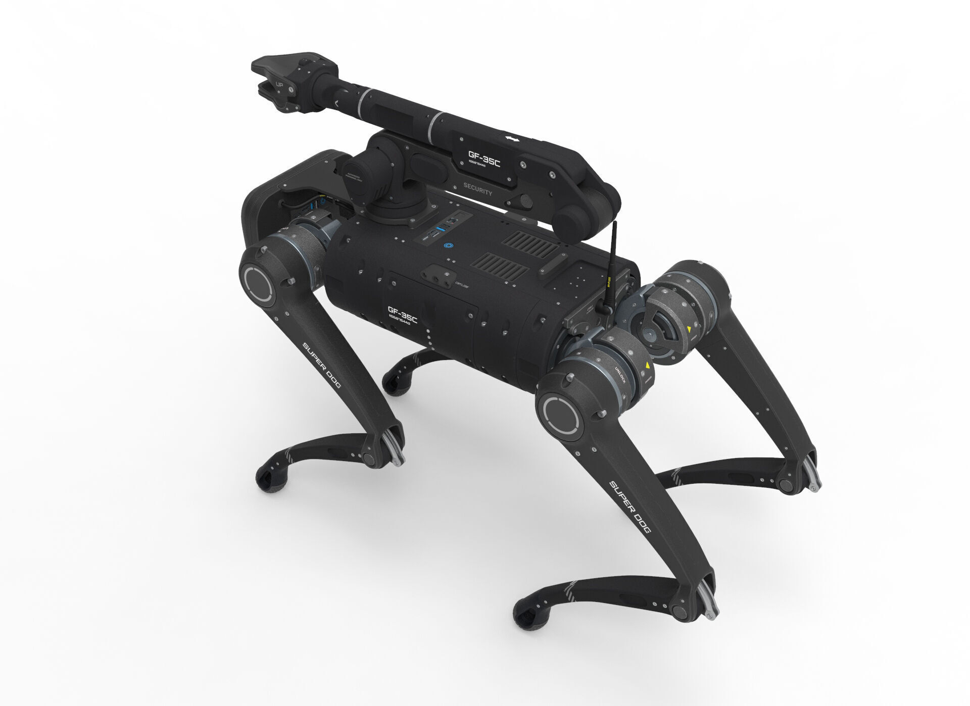 robot dog with manipulator 3D model_3