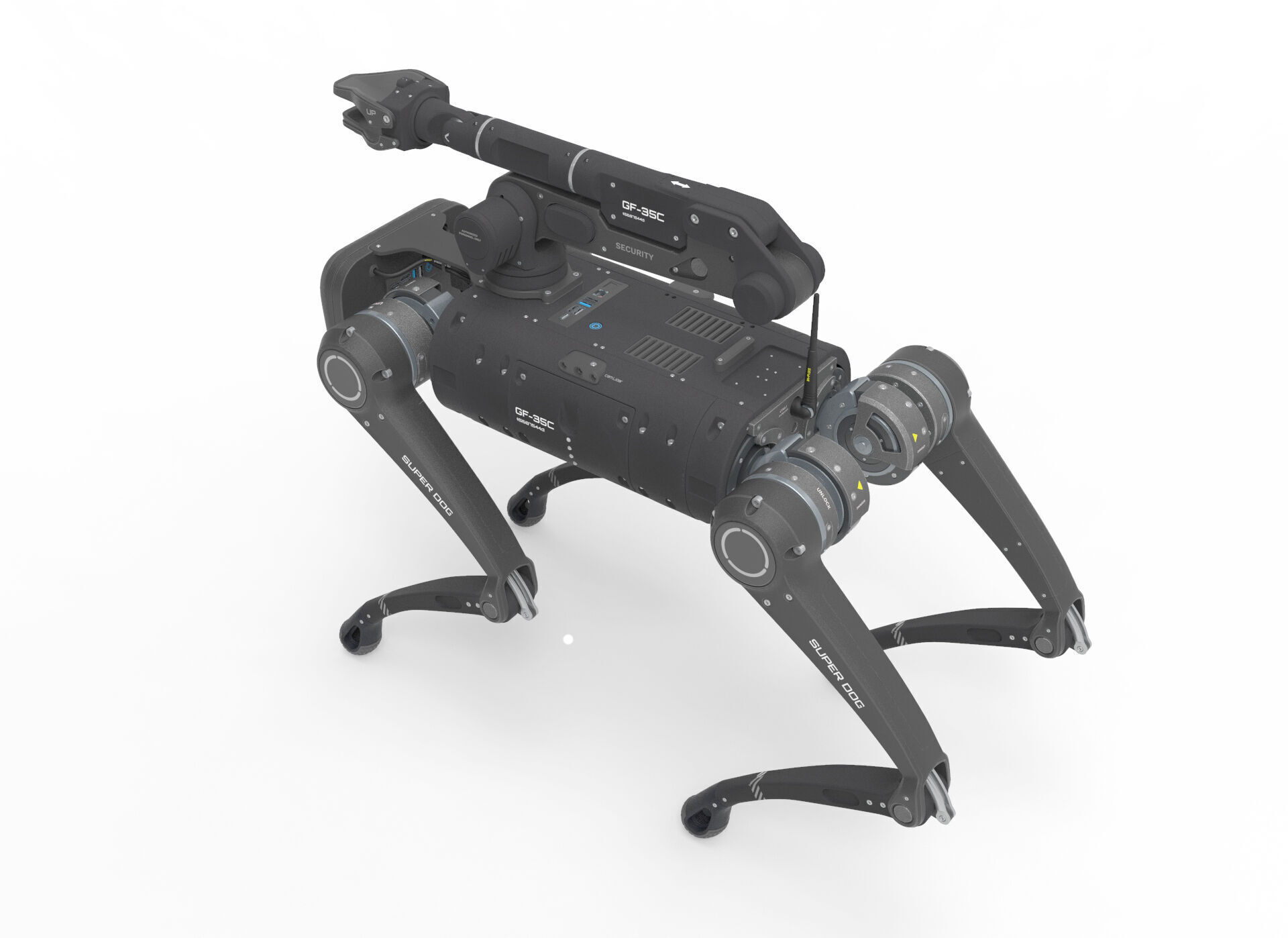 robot dog with manipulator 3D model_6