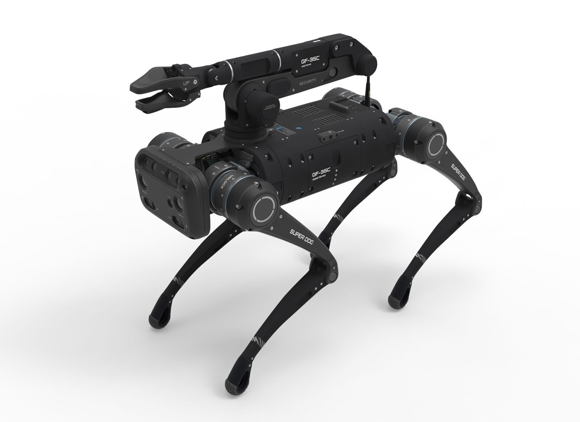 robot dog with manipulator 3D model_2