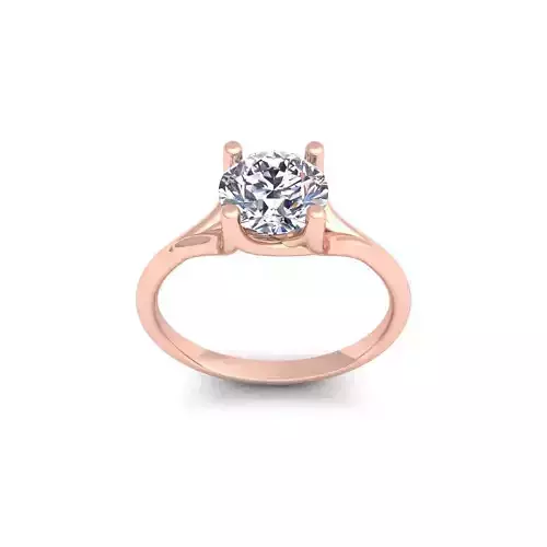 Solitaire Diamond Ring 3d Model and Render 