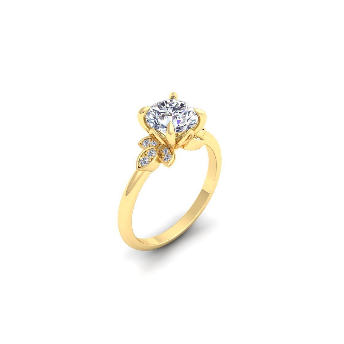 Fancy Engagement Ring 3 3d Model and Render 3D print model_6