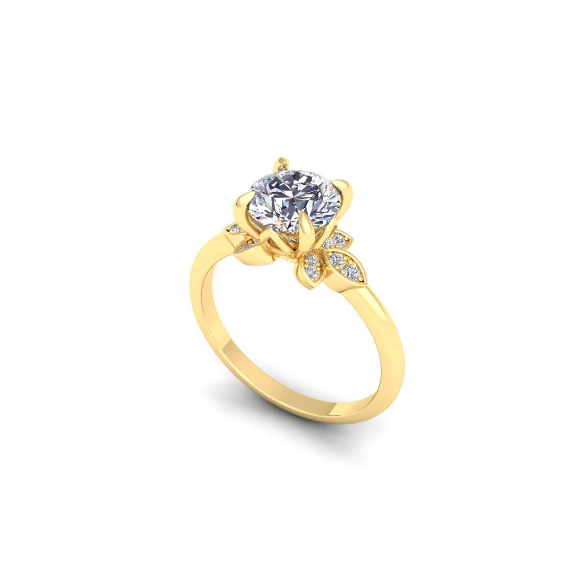Fancy Engagement Ring 3 3d Model and Render 3D print model_9