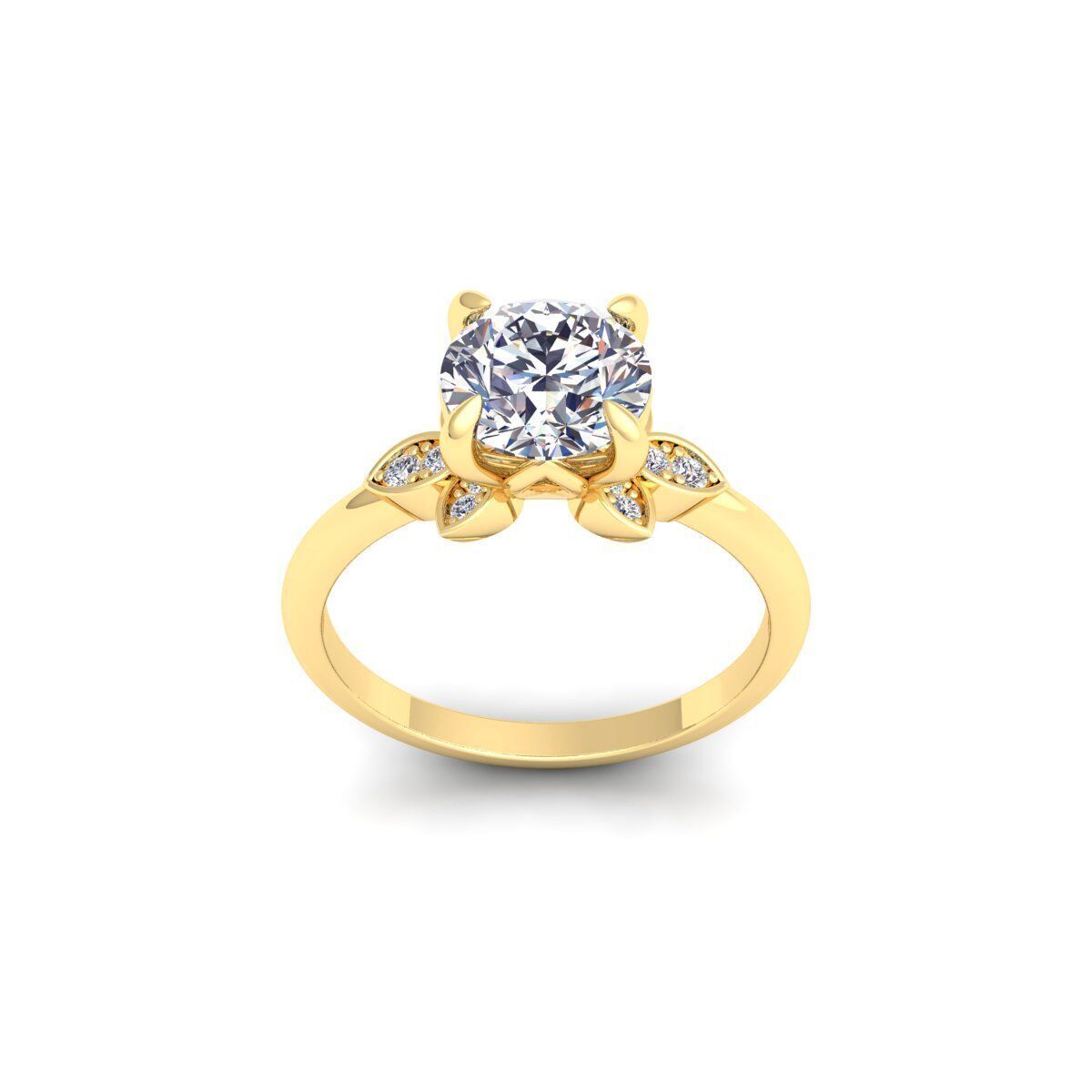 Fancy Engagement Ring 3 3d Model and Render 3D print model_1